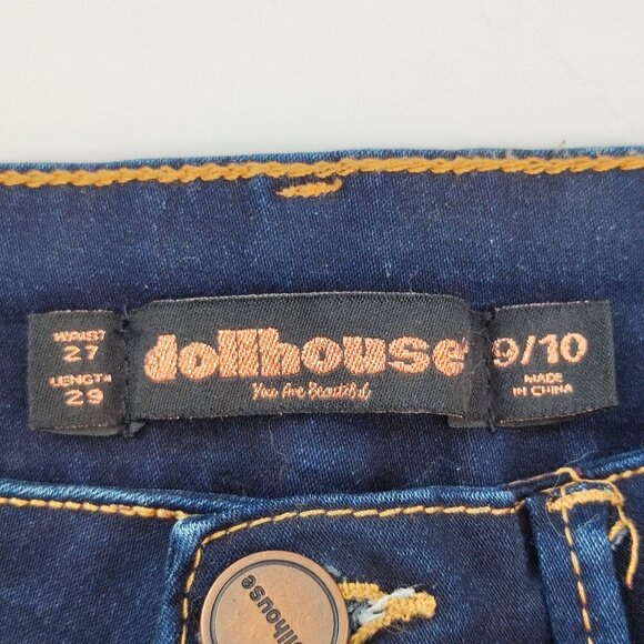 Dollhouse Curvy high-rise jeans stretch dark wash blue women's junior size 9/10 - Picture 5 of 14
